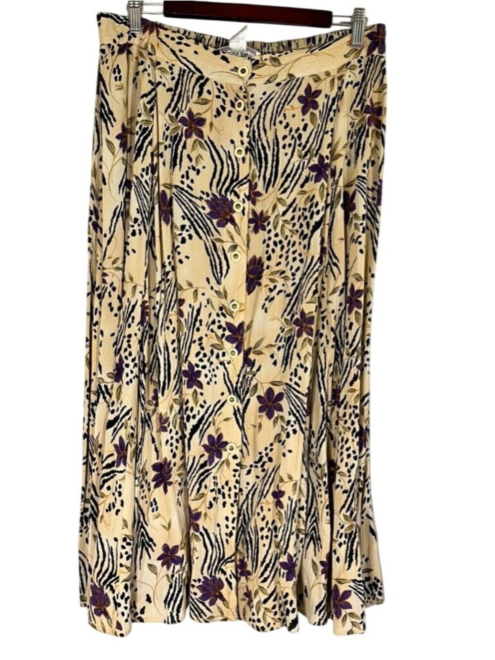 Colorful Crinkle Floral Maxi Skirt 18 Boho Indie‎ Festival Peasant Hippie Earthy